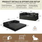78" 4-in-1 Convertible Sofa Bed, Boneless Corduroy Sleeper Couch - Image 2