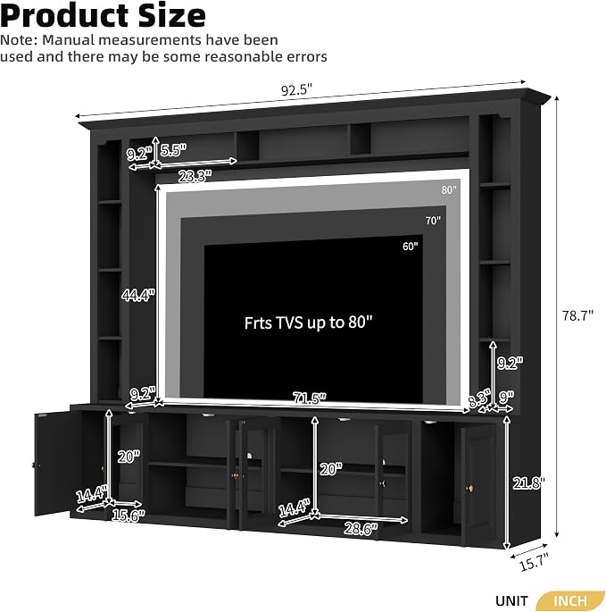 Merax Modern 4 Piece Entertainment Wall Unit - Image 2