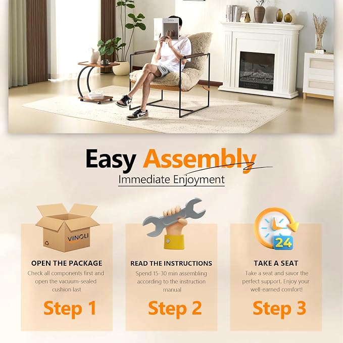 VINGLI 28" Cute Reading Armchair - Image 9