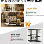 Unikito Bar Table Cabinet with Charging Station, Wine Rack Table with LED Light - Image 8