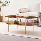 LumFurn Oval Glass Coffee Table, Mid-Century Modern Design, L41 x W21 x H17 inch - Image 3