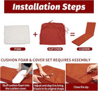 Outdoor Chaise Lounge Cushions for Patio, Waterproof Replacement Seat Cushions - Image 6