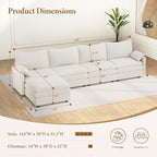 Vesgantti 142" Cloud Couch Sectional Modular Sofa, Comfy Sectional Couch - Image 2