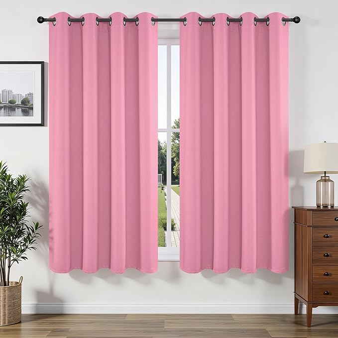 Joydeco Blackout Curtains 63 Inchs Long 52 Wide Black Out Curtains 2 Panels by JOYDECO