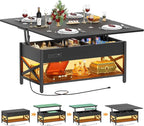 Aheaplus Coffee Table Lift Top Multi-Function Coffee Table Converts to Dining by Aheaplus