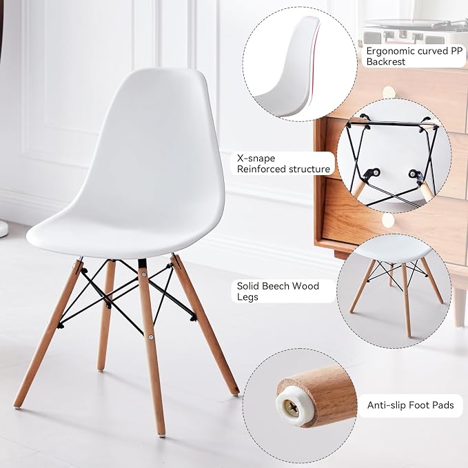 5-Piece Round Dining Table Set, Small 31.5" Kitchen Table Chairs Set of 4 Space - Image 5