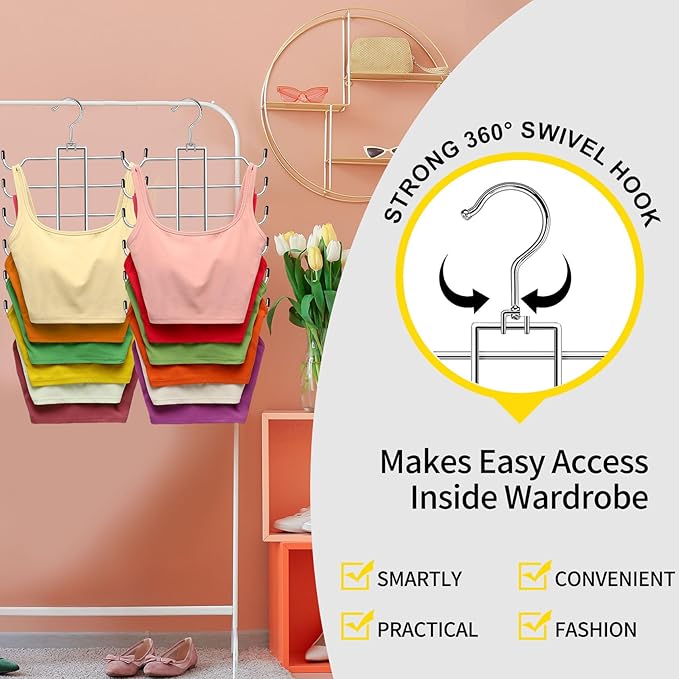 Closet Organizers and Storage, 6 Tier Tank Top Hanger, Dorm Room Essentials - Image 4