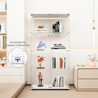 FLYMUHJIA Glass Display Cabinet Kitchen Pantry Storage Cabinet Corner Bar - Image 9