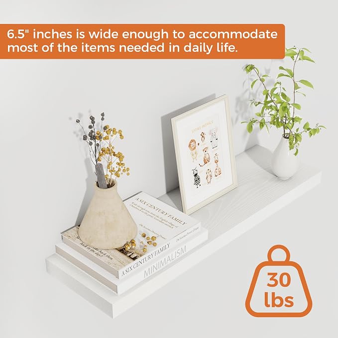 Fun Memories Floating Shelves for Wall, 22.5" Rustic Wood Deep Wall Mounted - Image 5