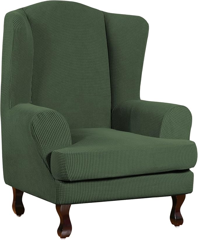 Turquoize Wingback Chair Covers 2 Piece Wing Chair Slipcover Stretch Slipcovers by Turquoize