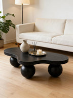 46" Cloud Coffee Table with 3 Ball Legs, Modern Irregular Center Table - Image 4