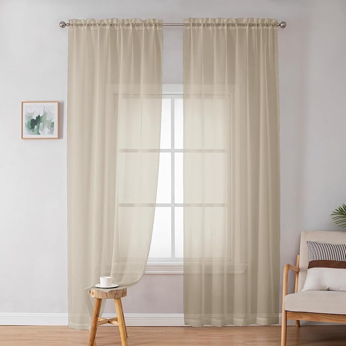 Extra Long Sheer Curtains 96 inches Long - Image 2
