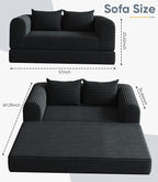 Versatile 2 in1 Loveseat Accent Chair Couch Convertible Boneless Chaise Lounge - Image 2