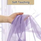 Light Purple Sheer Curtains 84 Inches Long 2 Panels, Double Rod Pocket Window - Image 8