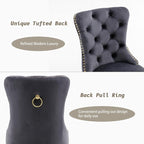 KCC Velvet Dining Chairs Set of 4, Upholstered High-end Tufted Dining Chair - Image 5