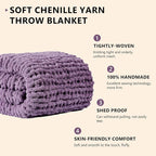 L'AGRATY Chunky Knit Throw Blanket - Image 2