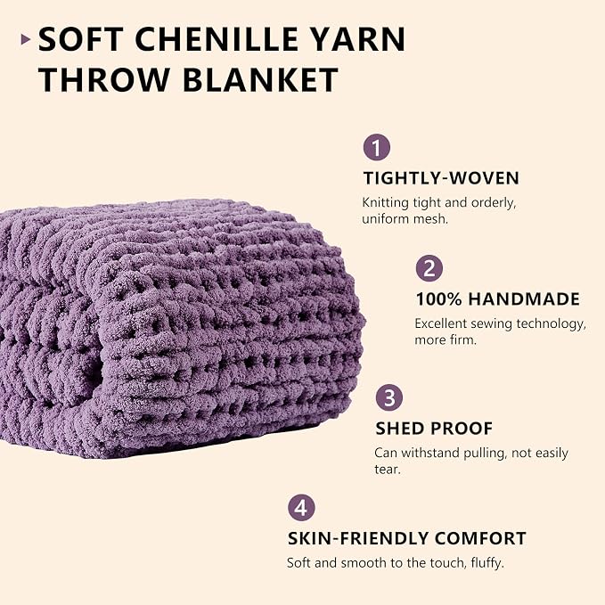 L'AGRATY Chunky Knit Throw Blanket - Image 2