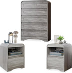 3 Piece Bedroom Set, Dresser and Nightstand Sets by SOLACEFURNITURE