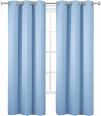 Sky Blue Thermal Blackout Curtains/38 x 84 Inch/Set of 2 Panels Room Darkening - Image 2