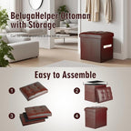 Ottoman with Storage, Folding Foot Rest Stool with Thicker Foam Padded Seat. - Image 7