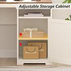 YOMILUVE 63" Farmhouse L Shaped Executive Desk - Image 6