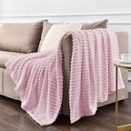 BEDELITE 3D Ribbed Cherry Blossom Fleece Twin Blanket - Image 7