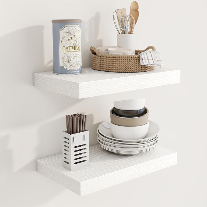 Acovy 16 Inch Floating Shelves, 9.3" Deep Floating Shelf Wall Mounted, Rustic by Acovy