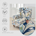 HAOYONG Wing Chair Slipcovers Stretch Wingback Chair Covers Printed 2 Pieces - Image 4