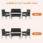 Sweetcrispy 4-Piece Patio Furniture Set, Weather-Resistant PE Rattan Outdoor - Image 7