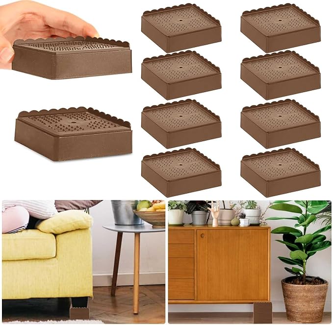 Bed Risers 1 inch, 2 inch, 3 inch, 4 inch Heavy Duty, Adjustable Furniture Riser by EGTTGIN