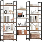 NUMENN Triple 5 Tier Bookshelf, Wide Book Shelf - Image 3