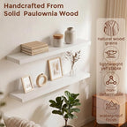 fuqing 40 Inch Floating Shelves | 6.7 Inch Deep White Shelves - Image 4