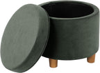 Homepop Home Decor | Upholstered Round Storage Ottoman | Ottoman by HomePop