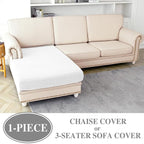LA MEACK Couch Cushion Cover Chaise Lounge Cover Washable Separate Seat Chaise - Image 2