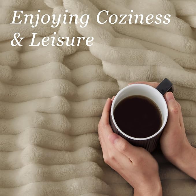 BEDELITE Ribbed Fleece Throw Blanket - Image 5