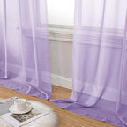 Lavender Sheer Curtains for Bedroom Living Room 96 Inches Long 2 Panels - Image 8