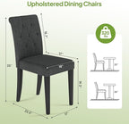 Welzona Upholstered Dining Chairs Set of 4, Button Tufted Parsons Dining Chair - Image 2