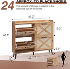 Barnyatoh Shoe Storage Cabinet, Boho Shoe Organizer - Image 2