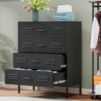 LCAOPC Black Metal 4 Drawer Dresser by LCAOPC