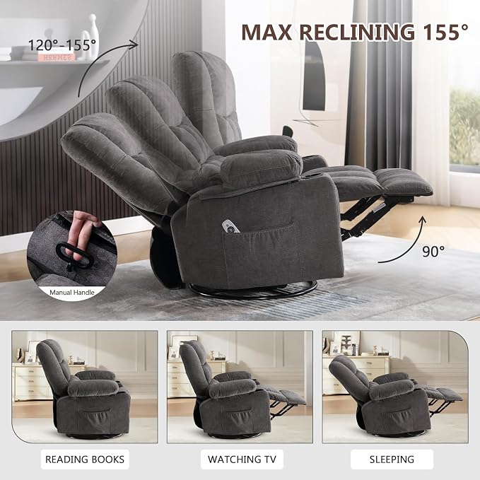 Swivel Rocker Recliner Chair - Image 6