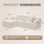 Hobestluk Modular Sectional Sofa Couches L-Shape Couch 3 Seat Modular Sofa - Image 2