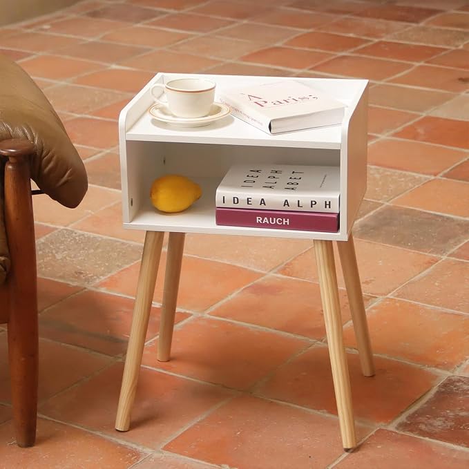 MaxSmeo White Nightstand, Small Bed Side Table - Image 7