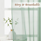 NICETOWN Sage Green Sheer Curtains 72 inches Long, Grommet Light Filtering - Image 3