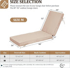 80x26x4in Lounge Cushions for Outdoor Furniture, Outdoor Lounge Chair Cushions - Image 2