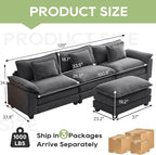 Oprisen 120" Modular Sectional Sofa, Comfy Cloud Couch Sectional Sofa - Image 2