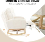 NIOIIKIT Modern Nursery Rocking Chair, Teddy Upholstered Rocking Chair - Image 5