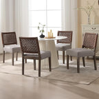 LZAREAL Farmhouse Dining Chairs Set of 4 Linen Fabric Upholstered Accent Side by LZAREALBetterRoomForRealLiving