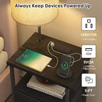 Fixwal Bedside Table with 3 Color Temperature Reading Light, Nightstand with - Image 4
