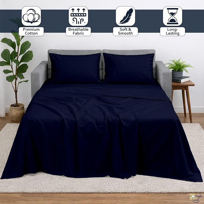 Cottington Lane Sleeper Sofa Sheets Queen Size, 4 Piece Premium Quality 100% - Image 2
