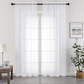 Chyhomenyc White Sheer Curtains 96 inches Long 2 Panels Set | Light Filtering by Chyhomenyc